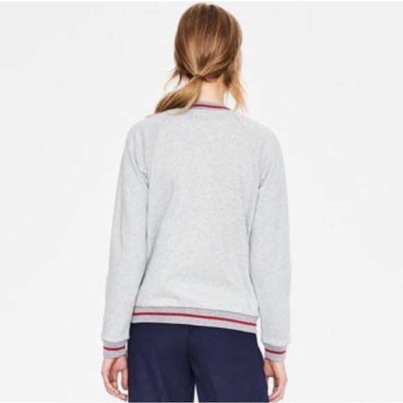 Boden Whitstable Gray Zip Jersey Bomber Jacket - Picture 3 of 3